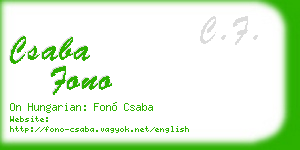 csaba fono business card